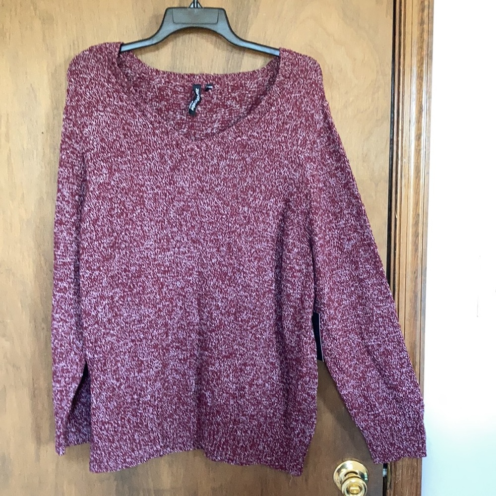 Zoe + Phoebe sweater tawny port heathered pullover casual office 3X - Picture 7 of 17